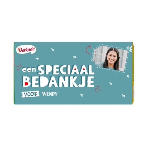 verkade chocolade reep met personaliseerbare verpakking als bedankje personeel van yoursurprise.nl