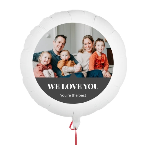 Ronde ballon met personalisatie optie om een foto erop te laten drukken. van yoursurprise.nl