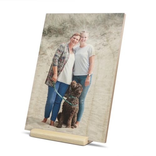 personaliseerbare foto op een houten kaart gedrukt
