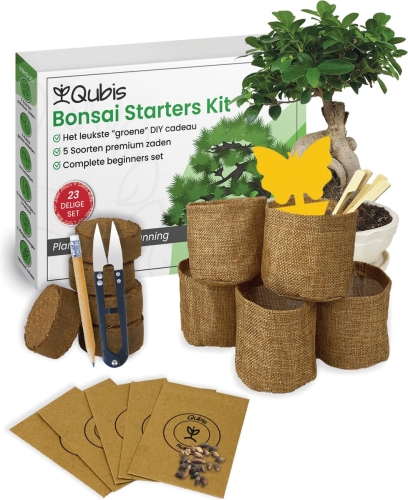 23 delig  pakket met alles erin om een Bonsai boom te laten groeien. van amazon.nl